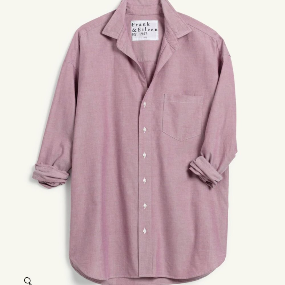 NWOT Frank and Eileen SHIRLEY Italian Oxford Button Up, Color Wine, Size S